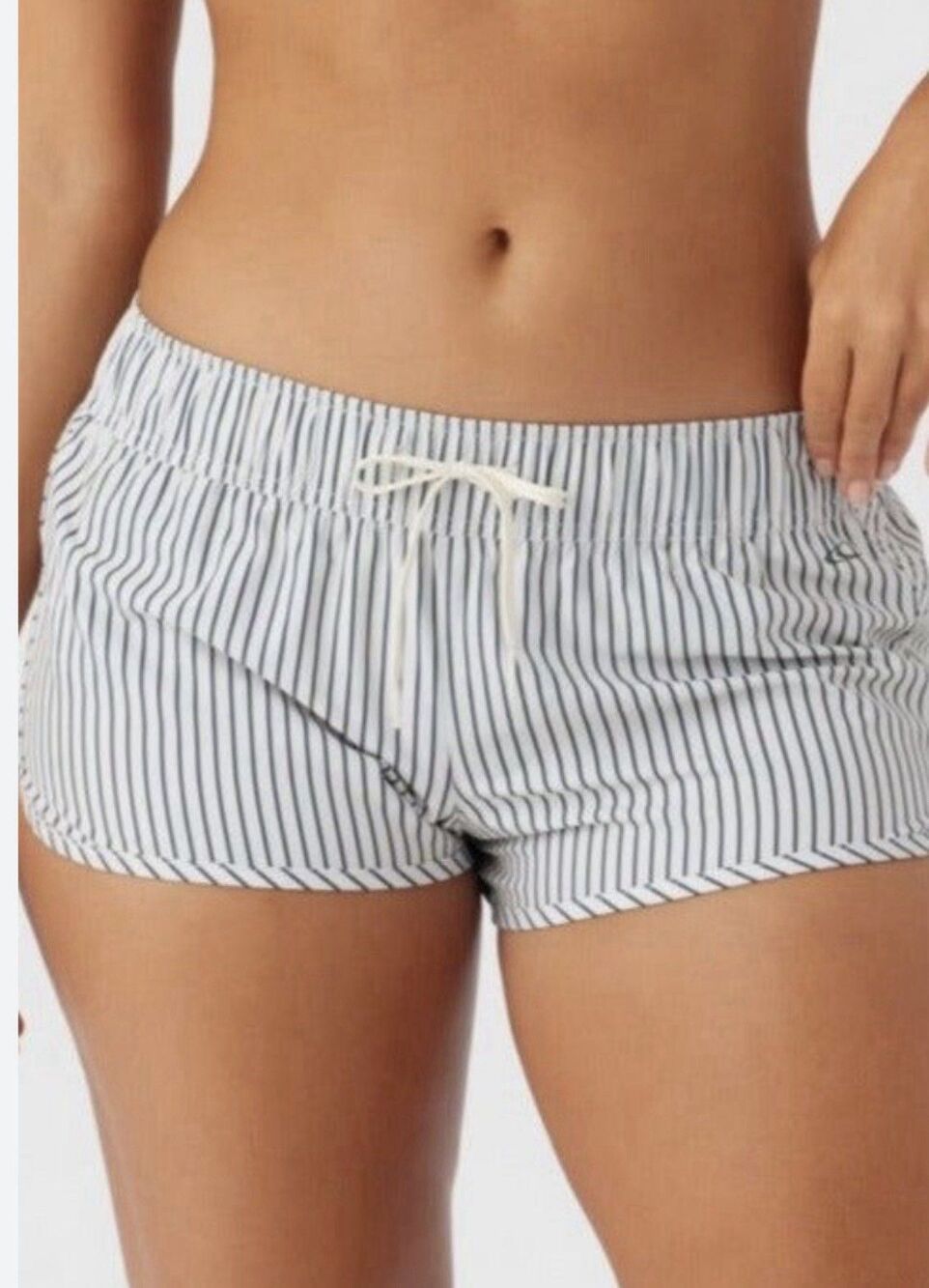 O'Neill Hyperfreak 2" Laney Stripe Stretch Swim Boardshorts Women L Surf Beach